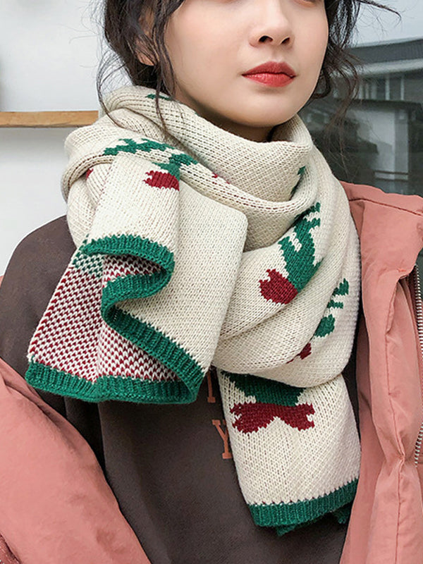 Women Japanese Fawn Print Scarf