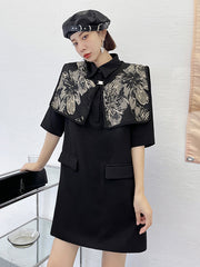 Retro Dress With Shawl Two-Piece Suit