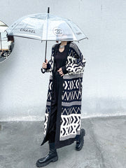 Urban Printed Long Knitted Outwear