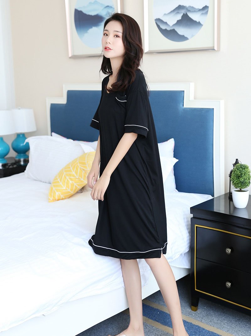 Loose Comfortable Simple V-Neck Pajamas