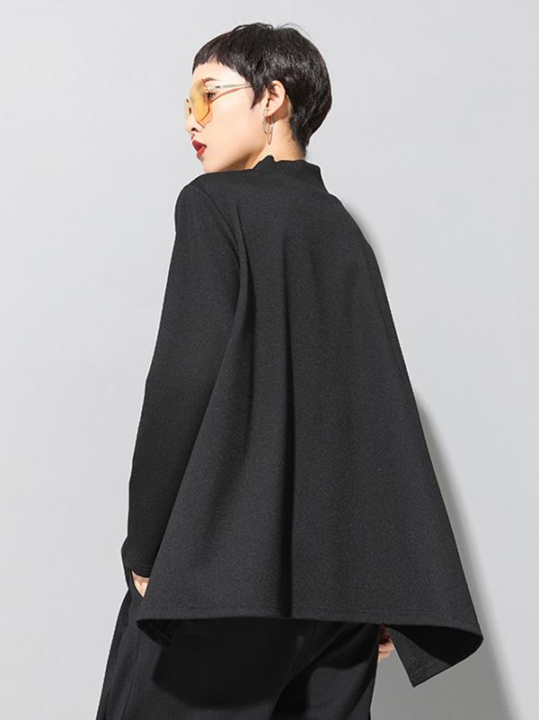 Black Long Sleeves Roomy T-Shirt