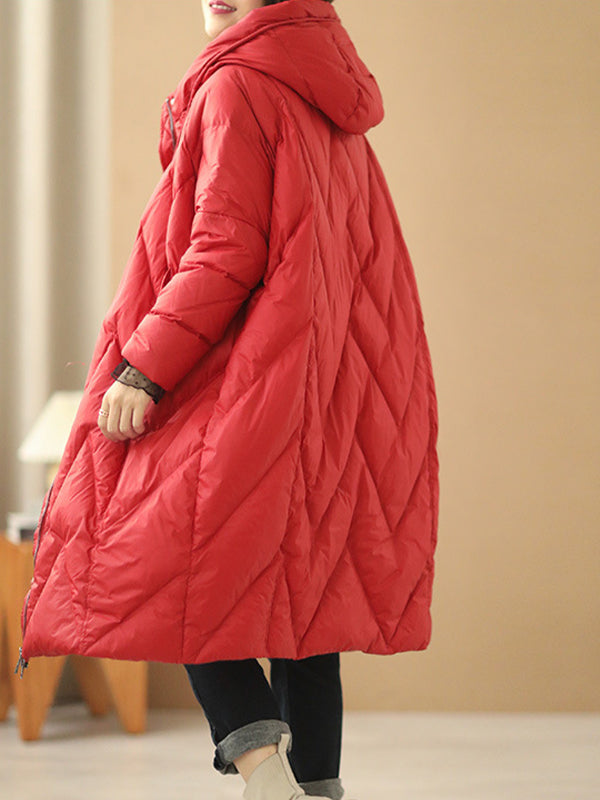 Casual Vintage Hooded Down Coat