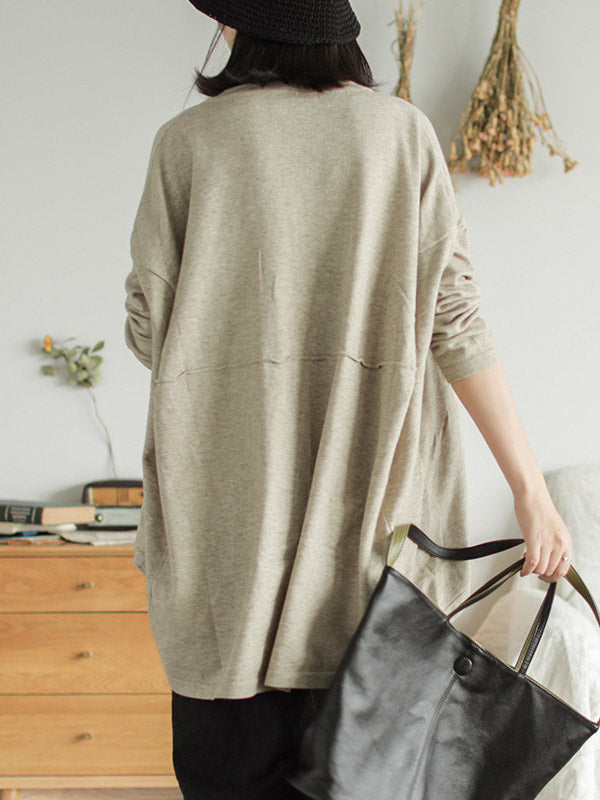 Original Irregularity Knitting Long Sleeve Cardigans Outerwear