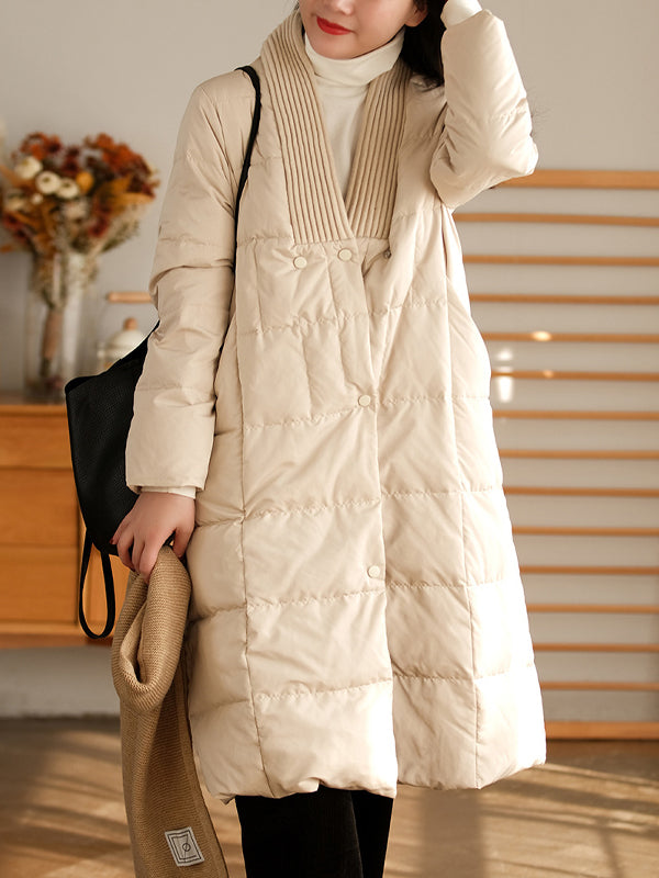 Simple Splicing Leisure Down Coat