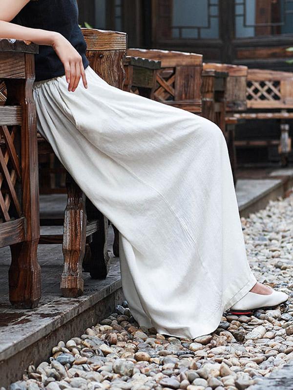 Loose Wide-leg Linen Pants