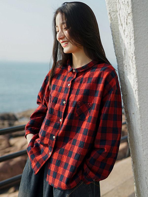 Loose Comfortable Plaid Shirt