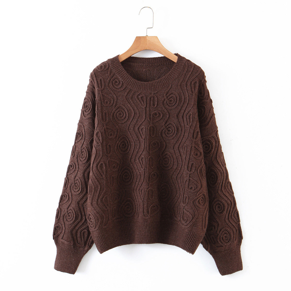 Solid Color Loose Round Neck Sweater