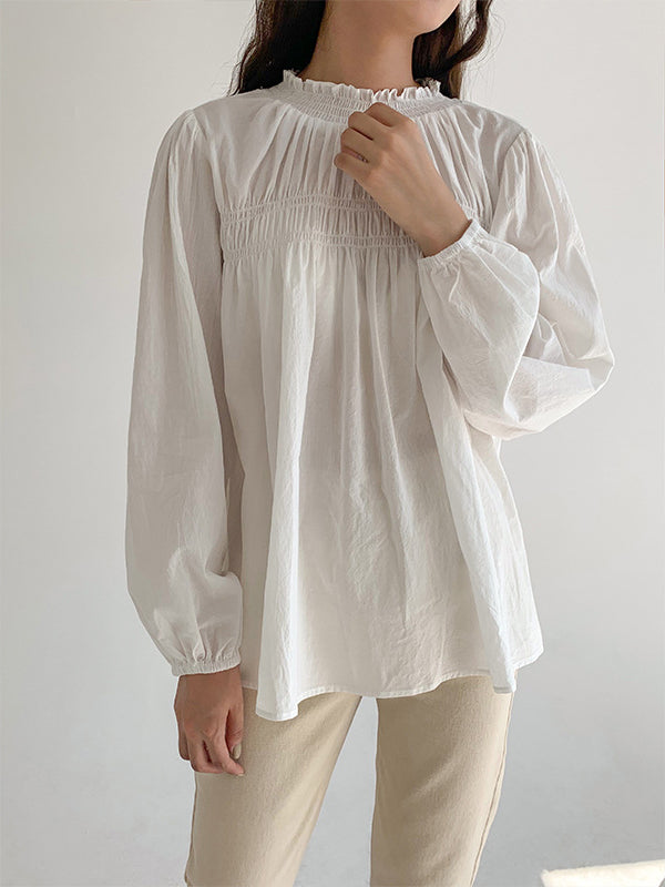 Simple Retro Stitching Long Sleeve Shirt