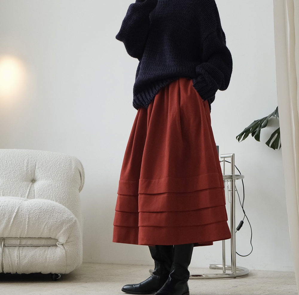 Temperament High Waist Flower Bud Design Padded Skirt