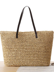 Simple Straw Plaited Article Bohemia Bag