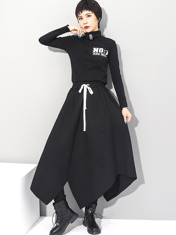 Original Solid Irregularity A-Line Skirt