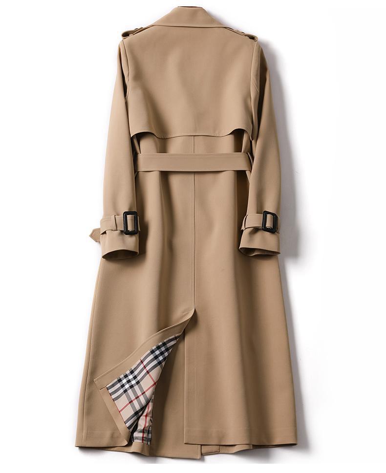 Solid Color Lapel Collar Mid-Length Coat