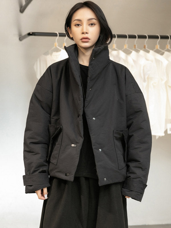 Casual Solid Stand Collar Coat