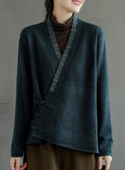 Buttoned Vintage Embroidered Cardigan Outwear