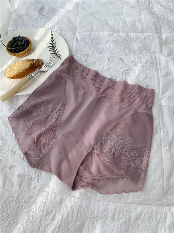 3Pcs Going Out Vacation High-Waisted Lace Lace Panties