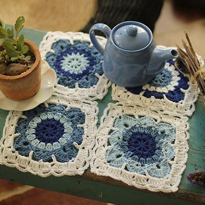 Handmade Blue And White Porcelain Plate Cushion Set