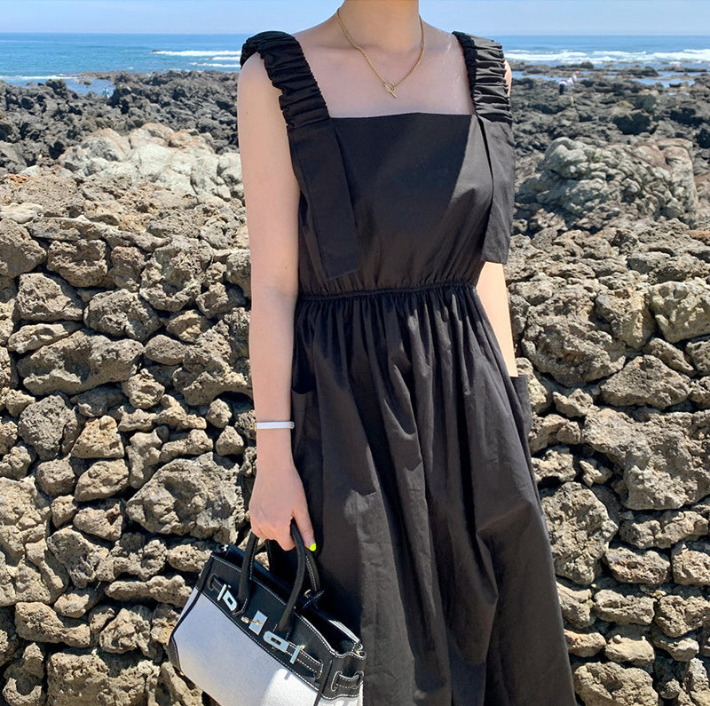 Waist Slimming Casual Suspender Dress