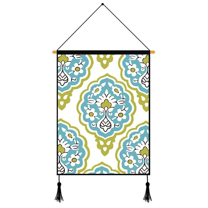 Blue Geometric Pattern Printed Wall Hanging Decoration