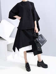 Original Solid Split-Joint Blouses&Shirts