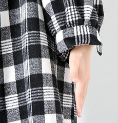 Women Plaid Printed Casual Loose Coat