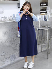 Casual Hooded Split-joint Long Dress