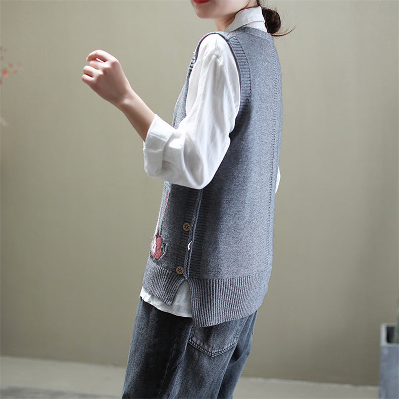 V-Neck Loose Sweater Vest