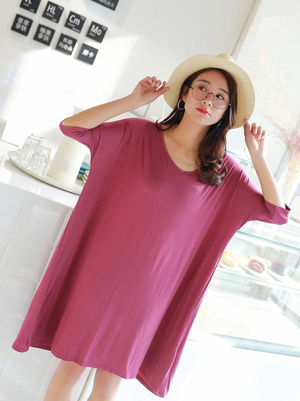 Loose Comfortable Solid Color Dress Pajamas