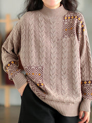 Women Retro Loose Casual Sweater