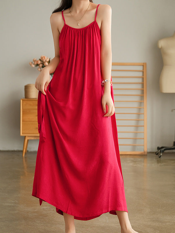 Simple Solid Color Sling Thin Sleeveless Dress