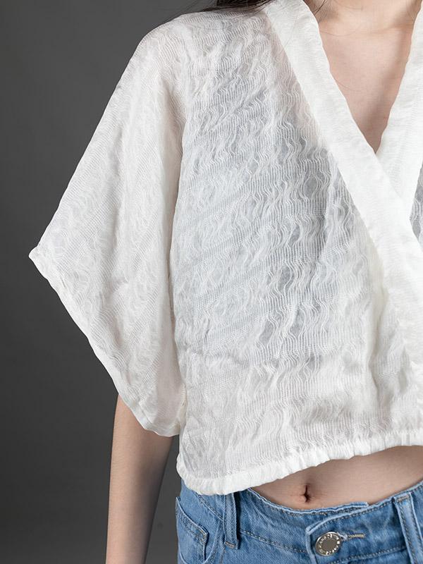 100% Silk Original Comfort Jacquard Sun-protection Shirt Top