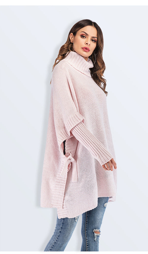 Turtleneck Loose Irregular Knit Sweater