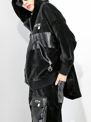 Women Zip Hood Panel Jacket