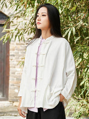 National Button Retro Linen Cover-up