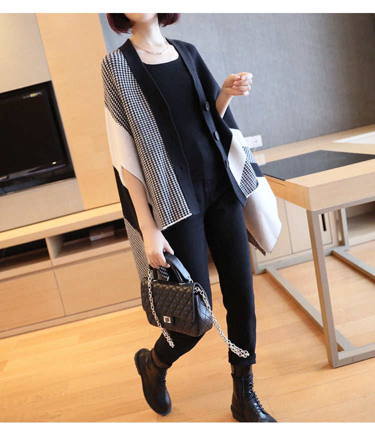 Women Loose Color Matching Casual Coat