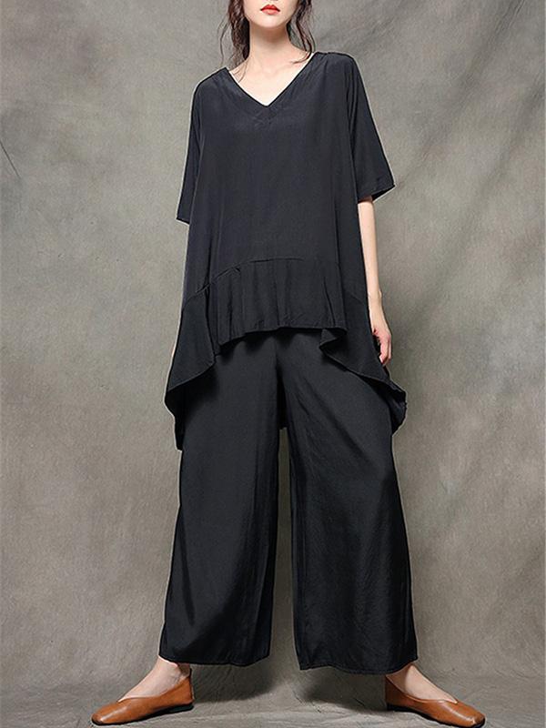 2019 Summer New Loose Oversize Wide Leg Pants Suit