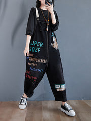 Women Print Suspender Jumpsuit Jeans