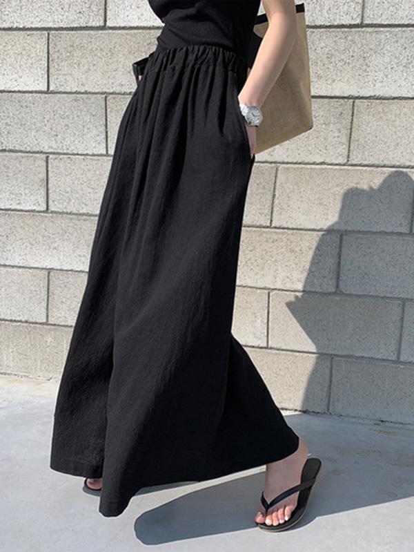 Loose Wide-leg Linen Pants