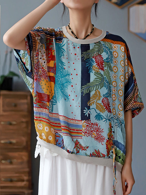 Round Neck Printed Half Sleeves T-Shirt