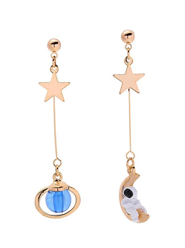 Spaceman Earth Shape Earrings