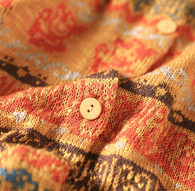 Printed Long Sleeve Knitted Outerwear