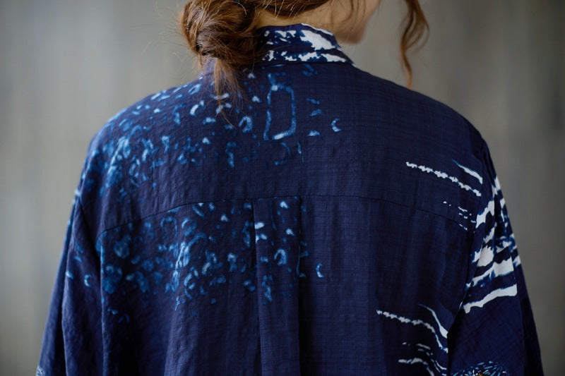 Printed Literary Mid-Length Casual Shirt