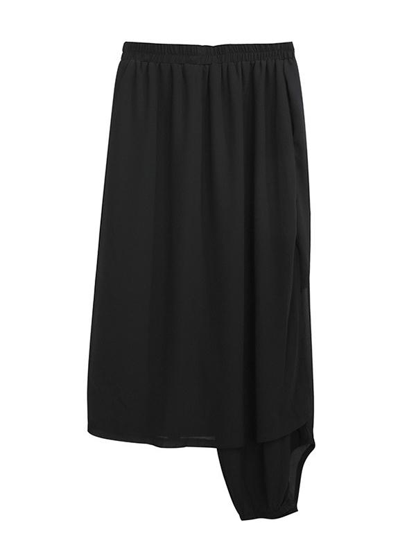 False Two Casual Elasticity Wide Leg Pants