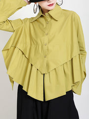 Women Irregular Pleated Shirt