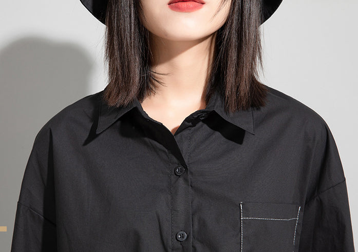 Loose Long Sleeve Shirt With Embroidered Tassels
