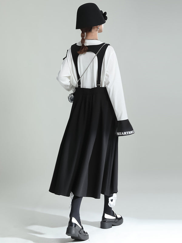 Casual Roomy Pure Color Pleated Skirt