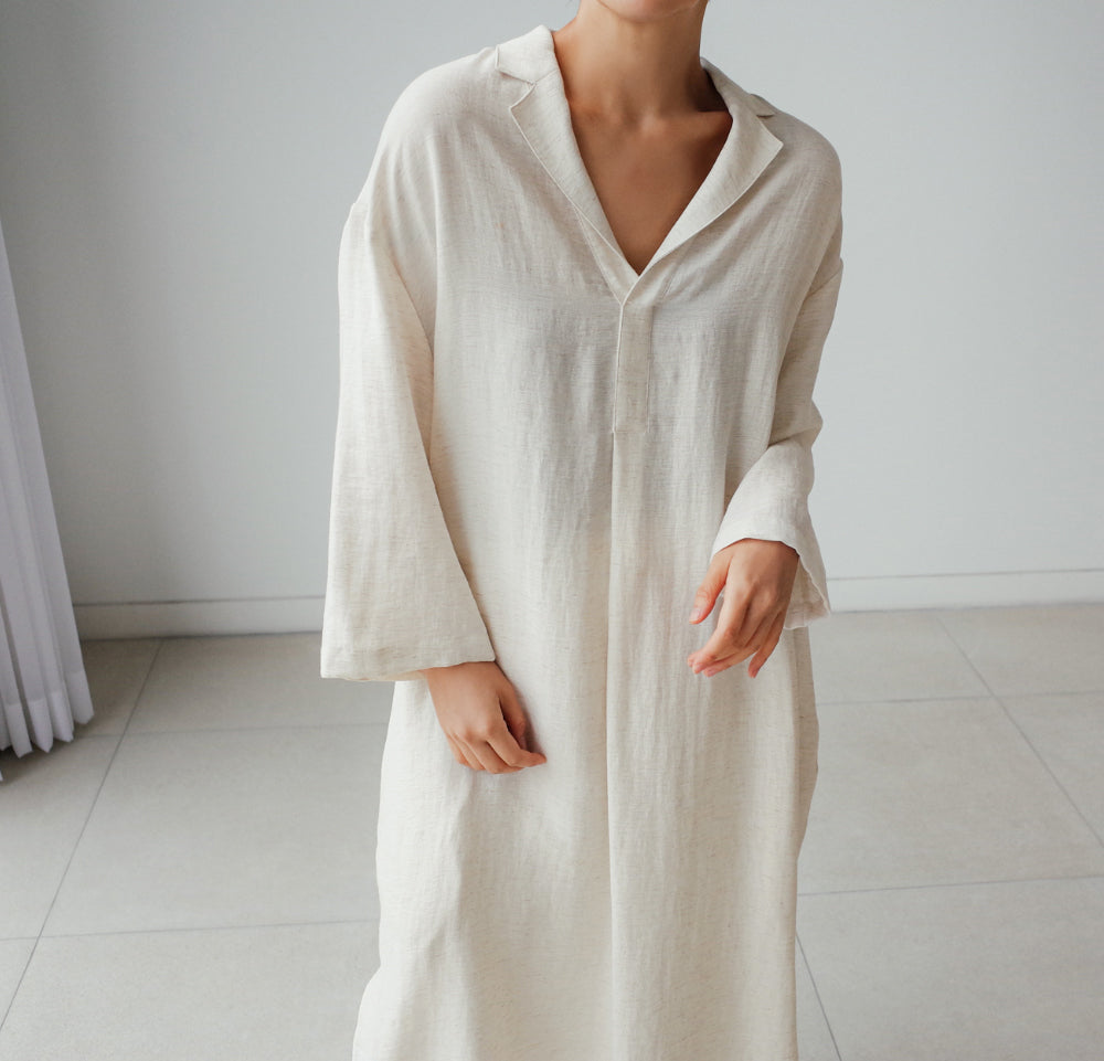 Loose Solid Color Shirt Dress