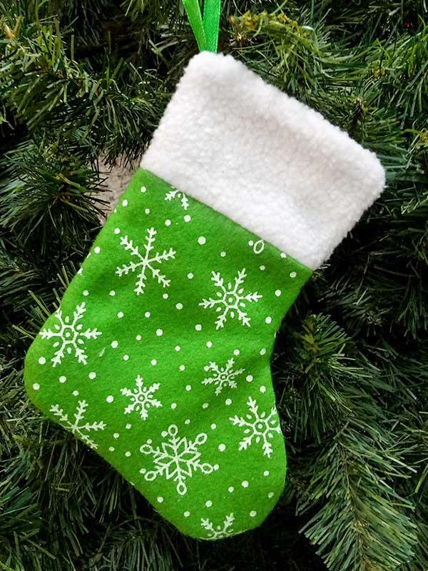 Christmas Red And Green Snowflake Stockings Decorations