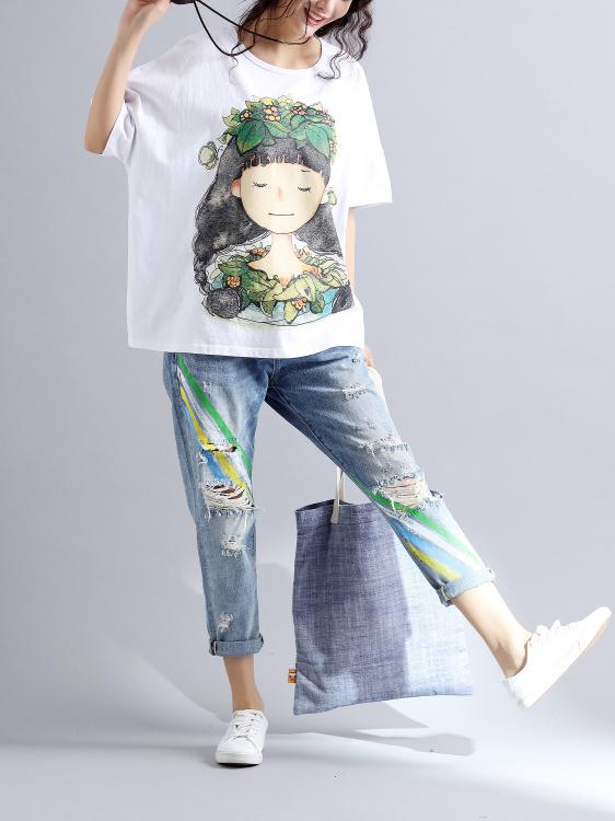 Loose Plus Size White shirt
