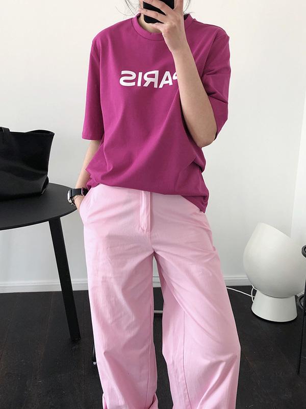 Loose Letter Print Casual Round Neck T-Shirt