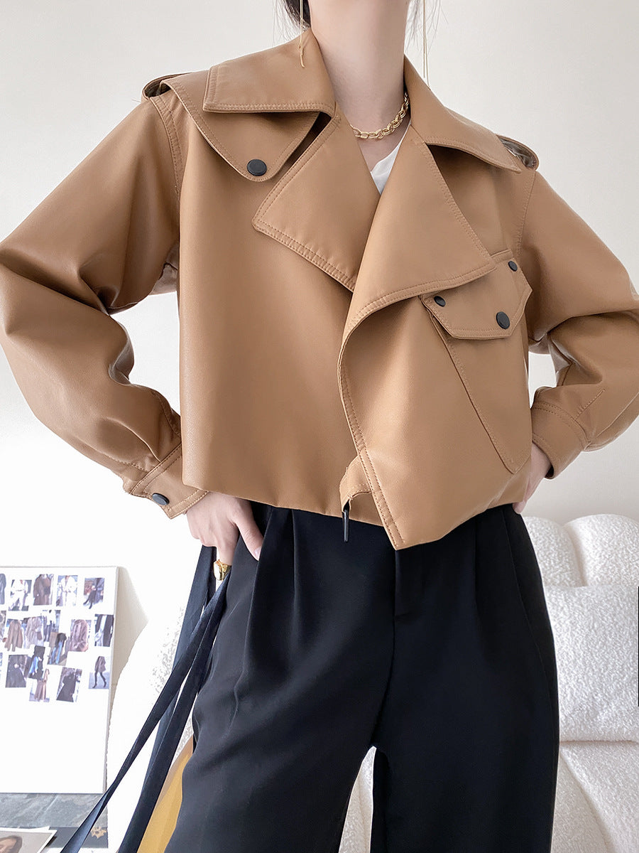 Casual Versatile High Waist Short Coat